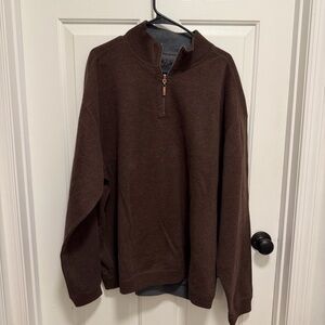 Tommy Bahama Relax Men’s Heavy Cotton 1/4 Quarter Zip Pullover Sz XXL Brown